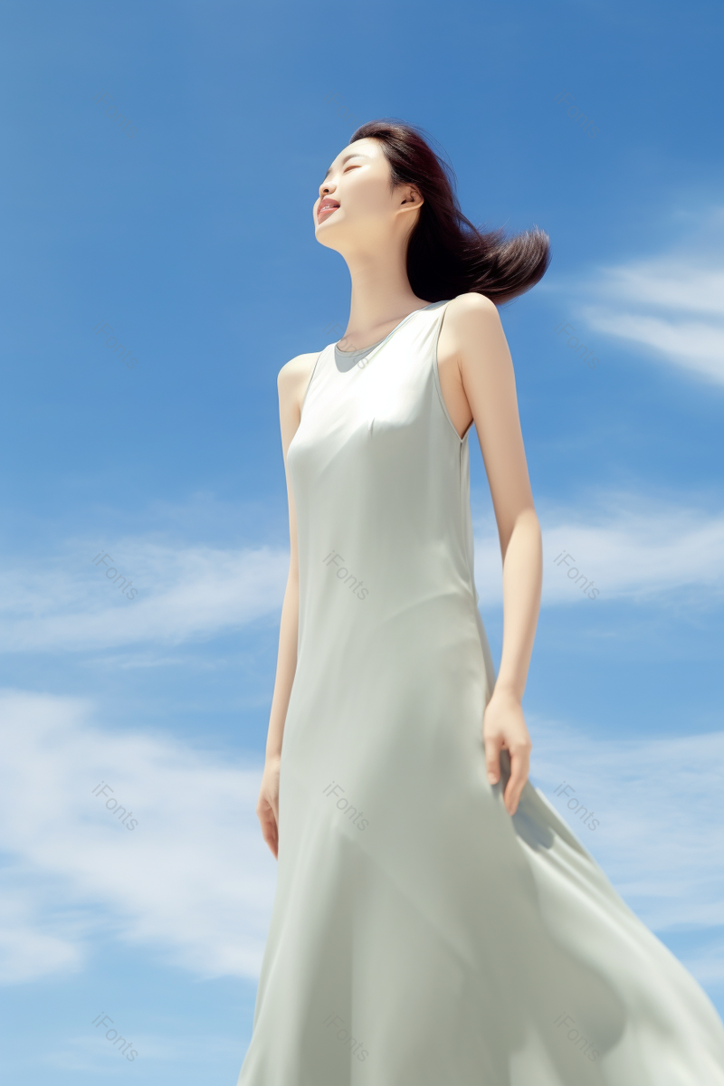 感受阳光微风的夏日年轻爱美女孩,高清,摄影图,摄影图片,图片大全,摄影图免费下载